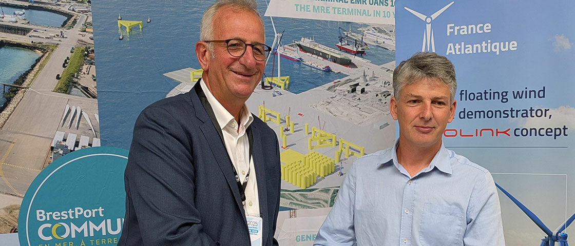 Le port de Brest et Eolink, entreprise pionnière de l’éolien en mer et cliente du Crédit Agricole du Finistère, ont formalisé le renforcement de leur collaboration lors du Forum économique breton de Saint-Malo.